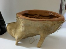 Antike Osterbackform  "Osterlamm" aus Ton.Innen glasiert.Mind.100Jahre alt