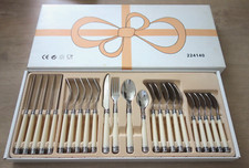 Vintage Besteckset 24tlg. Edelstahl 13/0 Kunststoff creme Romantik 70er Jahre