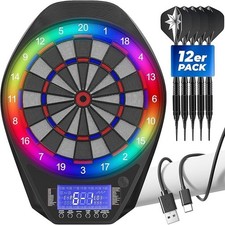 Elektronische Dartscheibe I 2025 Neue Aufrüstung Dartboard mit LED Beleuchtung