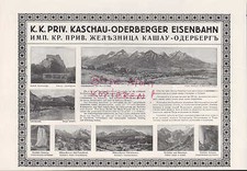 Werbung 1916, K. K. Priv. Kaschau-Oberberger Eisenbahn