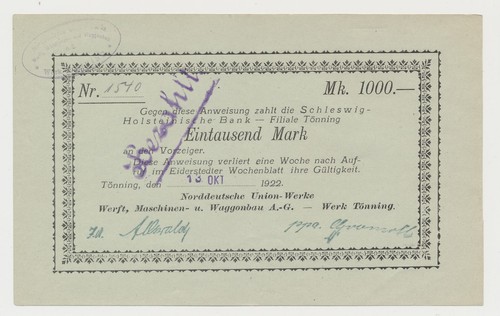 Tönning 1000 mark - ,