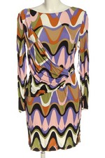 EMILIO PUCCI Langarmkleid Damen Kleid Gr. DE 44 khaki-lila-pink Elegant