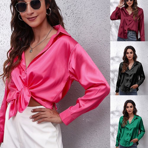 Damen satin bluse elegant - damen,