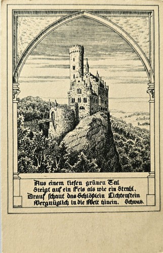 Schloss lichtenstein 1930er - ak,