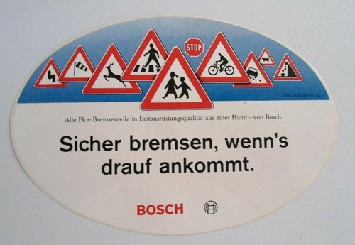 Werbe aufkleber bosch sicher - werbe-aufkleber,