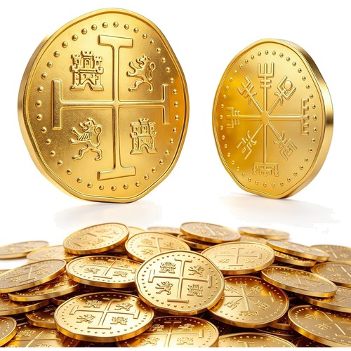 Piratenmünzen set gold - piratenmünzen,