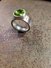 Edelstahl wechselring peridot - edelstahl,