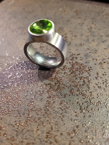 Edelstahl wechselring peridot - edelstahl,