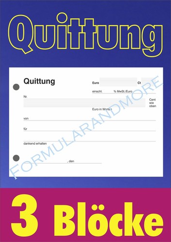 Quittungsblock mit 100 - mit,