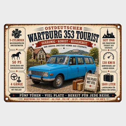 Blechschild wartburg 353 - blechschild,