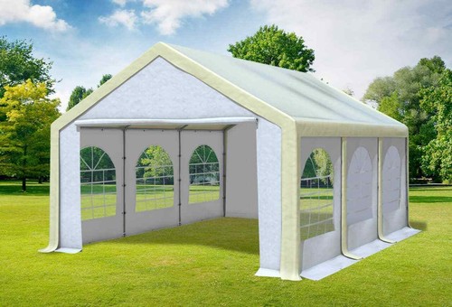 Partyzelt 4x6m beige weiß - partyzelt,