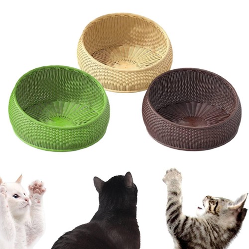 Katzenbett aus weidengeflecht - katzenbett,
