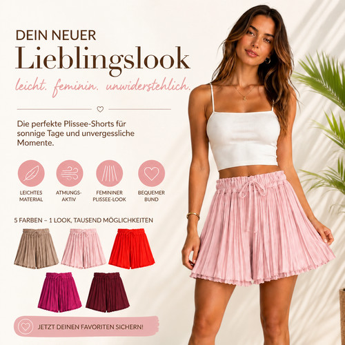 Plissee hose shorts - hose, kurze