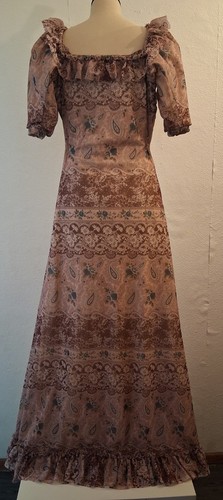 Vintage maxikleid blzmenmuster - maxikleid,
