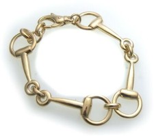 Bracelet horse bit real - horse, gold