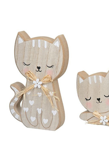 Aufsteller holz deko katze - aufsteller,