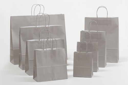 Papiertragetaschen grau kordel - papiertragetaschen,