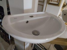 Geberit Keramik Waschbecken klein 45 x 32 cm weiß  PARIS Hahnloch mit Überlauf