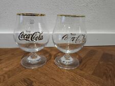 Coca Cola Gläser | Schwenker Goldrand | 2 Stück | 0,3 l | Goldschrift | Vintage