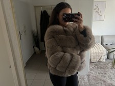 Damen Felljacke Aus Pelz Fellmantel Echtpelz Echtfell Wintermantel Polarfuchs