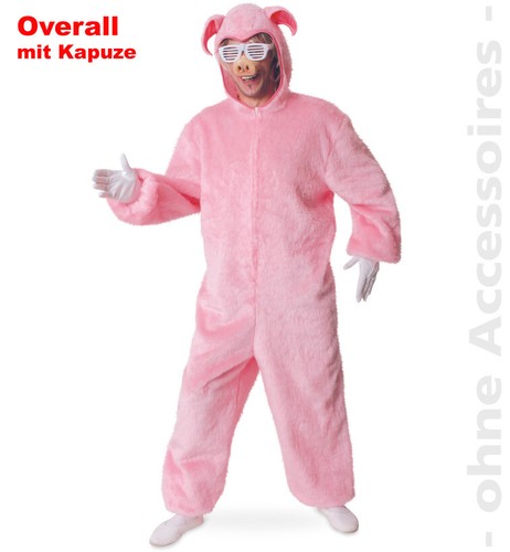 Schwein overall mit kapuze - schwein,