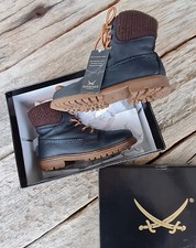 Sansibar Schürboots Allwetter-Boots Leder schwarz Damen 38 Stiefelette Stiefel