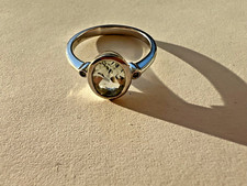 Damenring Weißgold 585 Aquamarin und 2 kleinen Brillanten -Größe 50