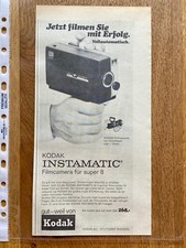Kodak Instamatic Super 8 Filmkamera Original 1966 Vintage Advert Werbung