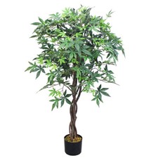 Ahorn Ahornbaum Kunstbaum Künstliche Pflanze mit Echtholz 120cm Decovego