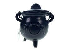 Hexenkesselchen SONNE MOND ø 7,5 cm Gusseisen mit Henkel Räuchergefäß