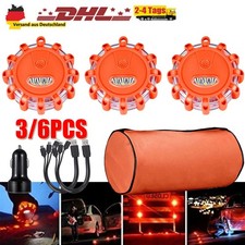 3/6 Stück LED Warnblinkleuchte Pannenleuchte Unfalllicht rotierend Warnleuchte.