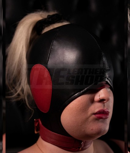 Genuine leather bondage hood - genuine,