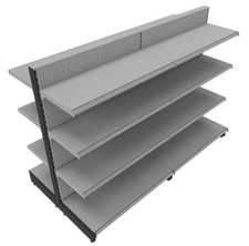 2m Gondelregal Mittelraumgondel Metallregal Kiosk Regal Böden Tego EDEN H:145 cm