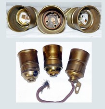 3x Alte Fassung E27  Lampenfassung Messing