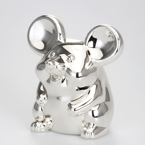 Spardose maus silber - spardose,