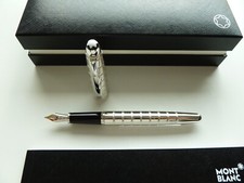 Montblanc Meisterstück Solitaire Platinum Plated Facet Füllfederhalter ID 38245