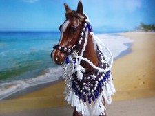 Araber - Sattelset violett/weiß für Schleich oder  Collecta Pferde