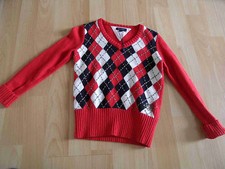 HILFIGER schöner Pullover im Rautenmuster Gr. 5 J / 110 NEU