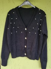 Strickjacke Damen schwarz mit