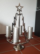 Weihnachten Advents-Kranz silber, Metall inkl. 4 Kerzen  57 x 33 cm