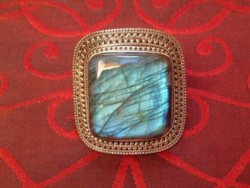 Extravaganter labradorit ring - labradorit,