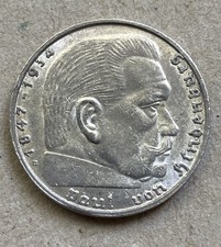 Sammlerstück 2 Reichsmark 1938 B Paul von Hindenburg