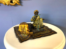 Bronze Skulptur of writing Arab on chair Vienna Austria nach Franz Bergman