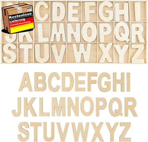 Holzbuchstaben set 130 stück - holzbuchstaben,