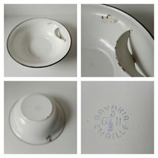 ALTE WASCHSCHÜSSEL MIT SEIFENABLAGE  Email Emaille Ø ca. 33 cm