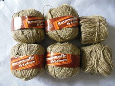 55 % Baumwolle 45 %  Leinen  Garn  , Braun , ca. 250 Gramm