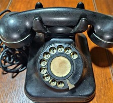 ALTES VINTAGE SCHWARZ BAKELIT DREH WÄHLSCHEIBE ANTIK TELEFON ARGENTINIEN 1950’er