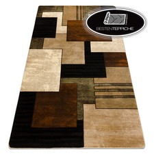 Modern schön Retro weich Teppich "ROYAL" 5367 Geometrisch, vintage schwarz braun