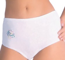 Damenslip Schlüpfer Unterwäsche Unterhose Weiß Slip Baumwolle NEU 5er Pack