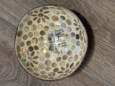 Kokosnuss Schale schüssel Schälchen mit Elefant und Steinchen Schmcukschale